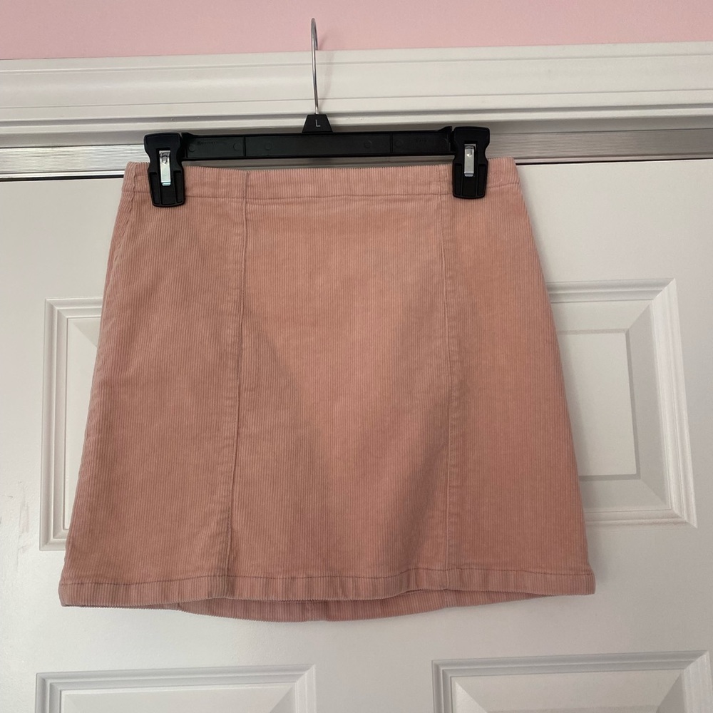 pink corduroy pencil skirt